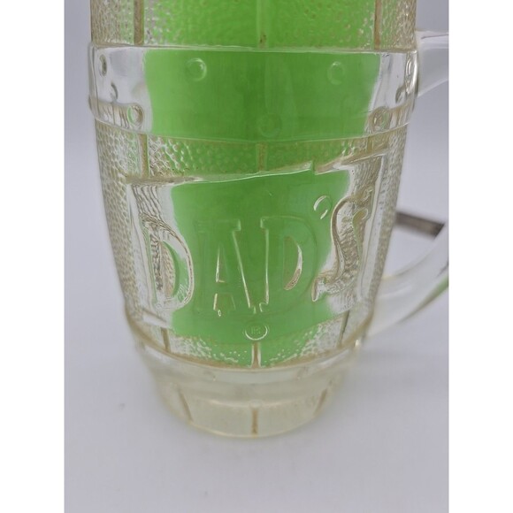 Vintage DAD'S ROOT BEER Amber & Clear Barrel Shaped Heavy Glass Mug 5.25" Tall - Picture 9 of 10